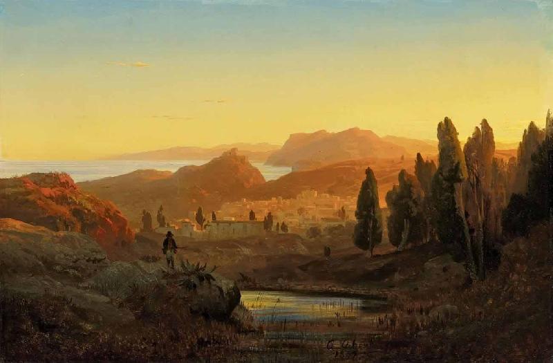 Andreas Achenbach Paesaggio italiano oil painting picture
